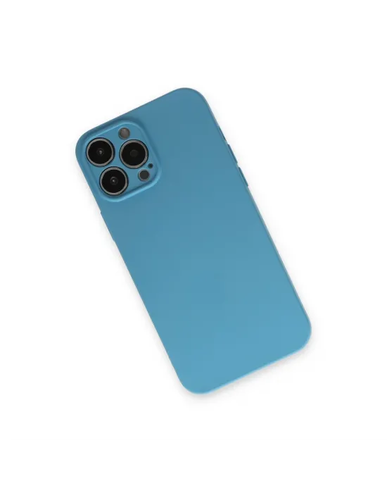 Apple İphone 13 Pro Max Kılıf Nano İçi Kadife Silikon - Mavi