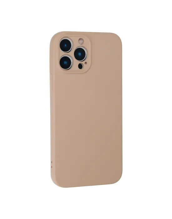 Apple İphone 13 Pro Max Kılıf Nano İçi Kadife Silikon - Pudra
