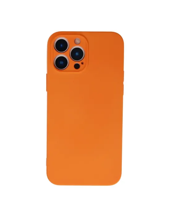 Apple İphone 13 Pro Max Kılıf Nano İçi Kadife Silikon - Turuncu