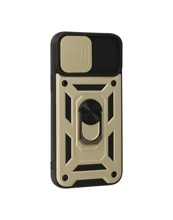 Apple İphone 13 Pro Max Kılıf Pars Lens Yüzüklü Silikon - Gold