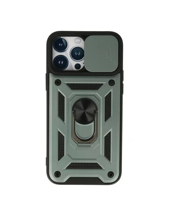Apple İphone 13 Pro Max Kılıf Pars Lens Yüzüklü Silikon - Yeşil