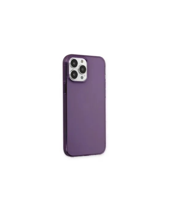 Apple İphone 13 Pro Max Kılıf Pc Sert Şeffaf Kapak - Mor