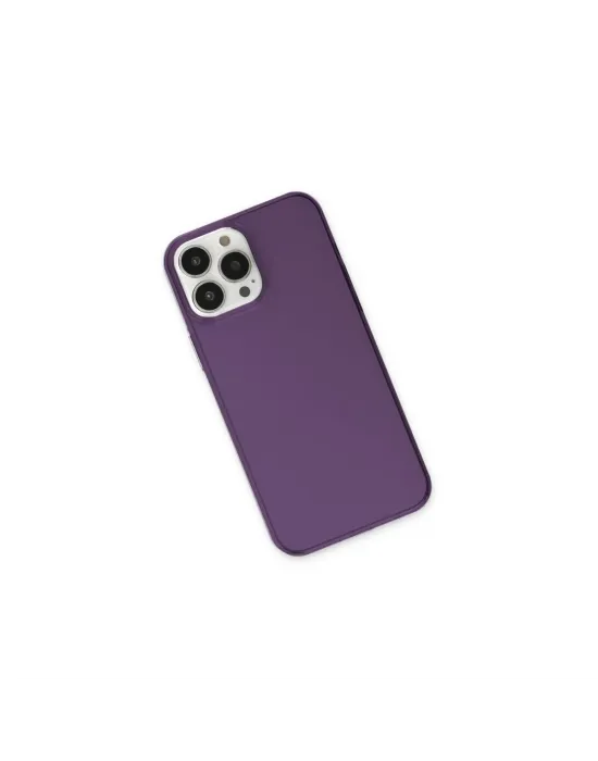 Apple İphone 13 Pro Max Kılıf Pc Sert Şeffaf Kapak - Mor