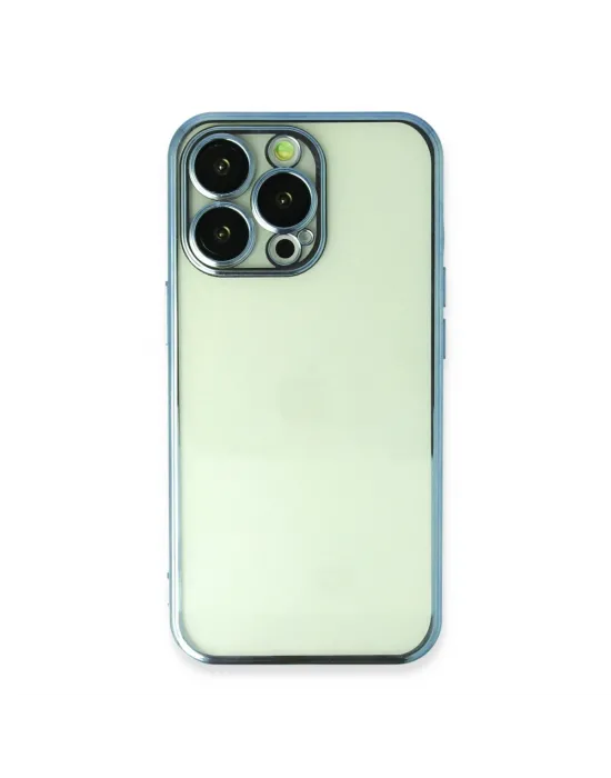 Apple İphone 13 Pro Max Kılıf Razer Lensli Silikon - Açık Mavi
