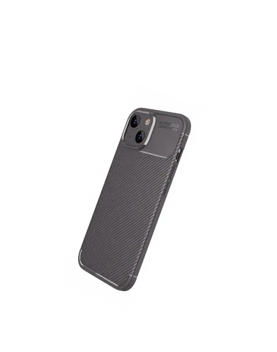 Apple İphone 14 Kılıf Auto Focus Karbon Kapak - Gri
