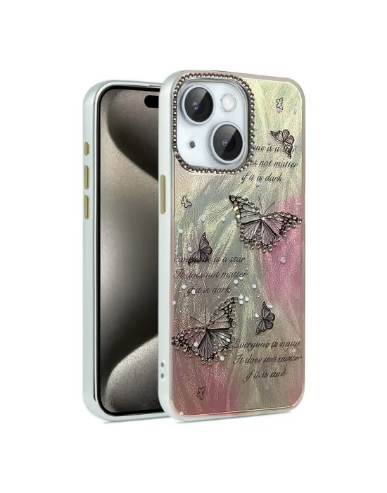 Apple İphone 14 Kılıf Blade Aynalı Desenli Kapak - Desen 6