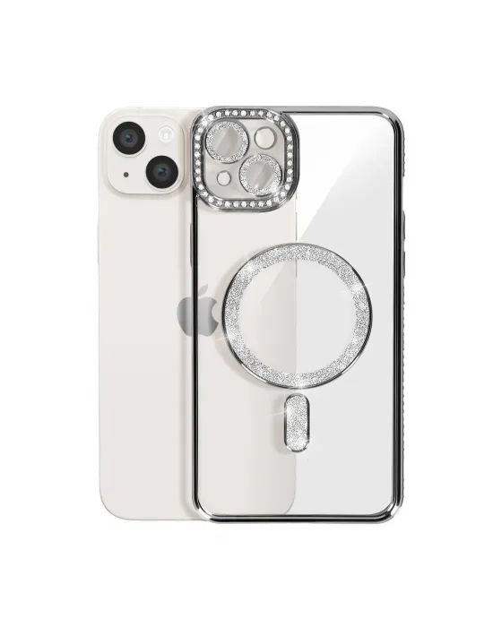 Apple İphone 14 Kılıf Joke Simli Magneticsafe Kılıf - Siyah