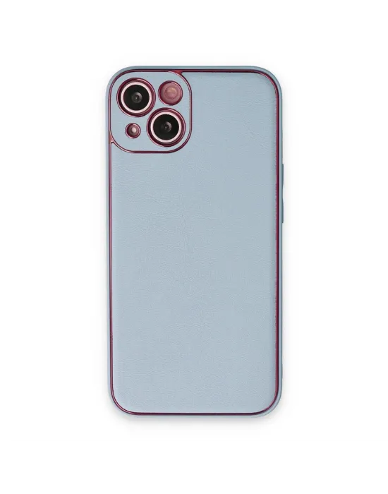 Apple İphone 14 Plus Kılıf Coco Deri Silikon Kapak - Sky Blue