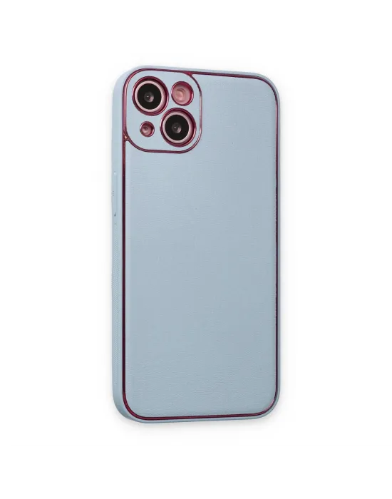 Apple İphone 14 Plus Kılıf Coco Deri Silikon Kapak - Sky Blue