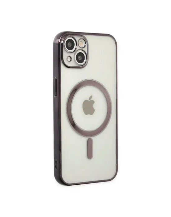 Apple İphone 14 Plus Kılıf Magneticsafe Lazer Silikon - Siyah