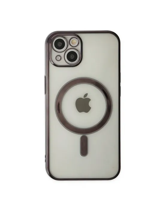 Apple İphone 14 Plus Kılıf Magneticsafe Lazer Silikon - Siyah