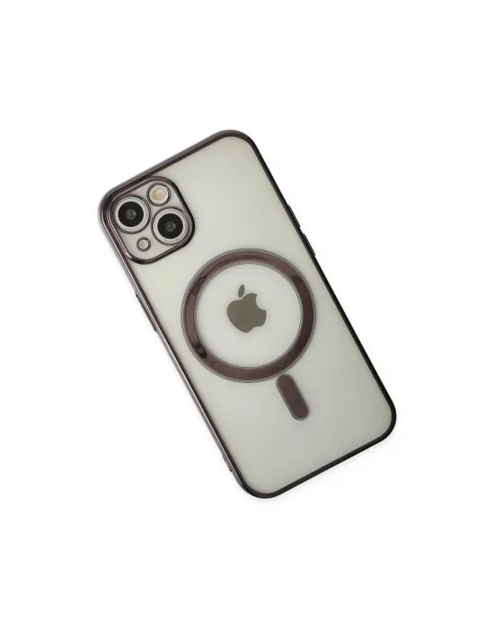 Apple İphone 14 Plus Kılıf Magneticsafe Lazer Silikon - Siyah