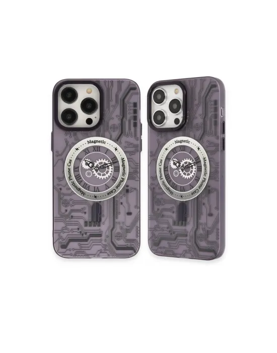 Apple İphone 14 Pro Kılıf Apollo Magneticsafe Desenli Kapak - Apollo Mor - 5