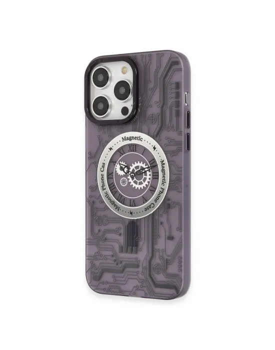 Apple İphone 14 Pro Kılıf Apollo Magneticsafe Desenli Kapak - Apollo Mor - 5