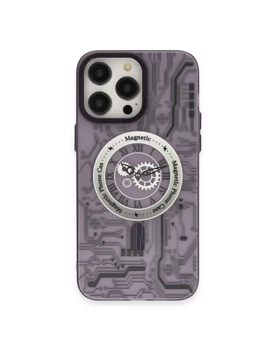 Apple İphone 14 Pro Kılıf Apollo Magneticsafe Desenli Kapak - Apollo Mor - 5