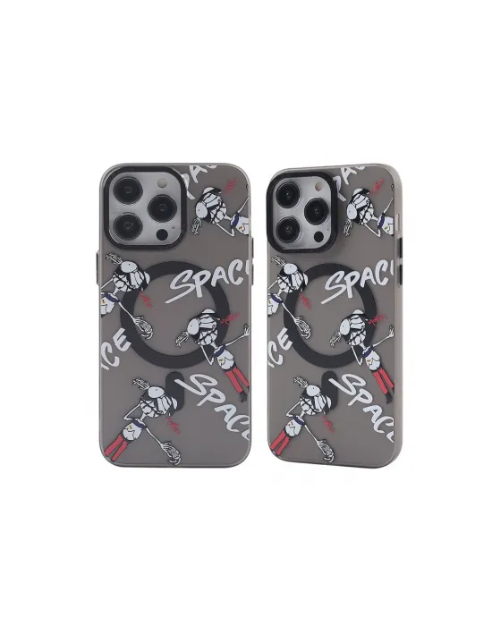 Apple İphone 14 Pro Kılıf Apollo Magneticsafe Desenli Kapak - Apollo Siyah - 3