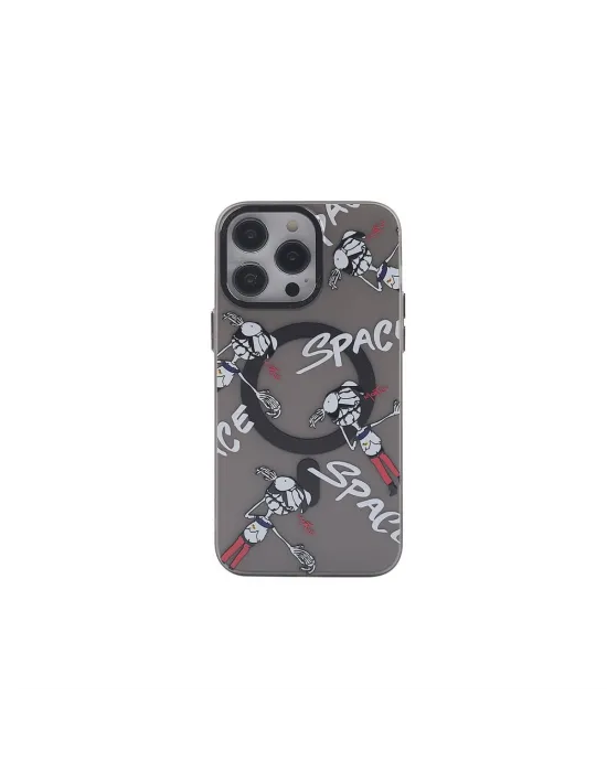 Apple İphone 14 Pro Kılıf Apollo Magneticsafe Desenli Kapak - Apollo Siyah - 3