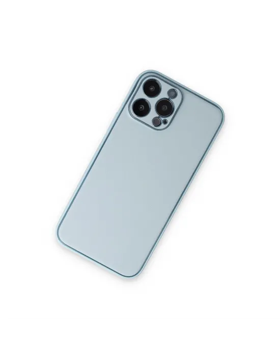 Apple İphone 14 Pro Kılıf Coco Deri Silikon Kapak - Sky Blue