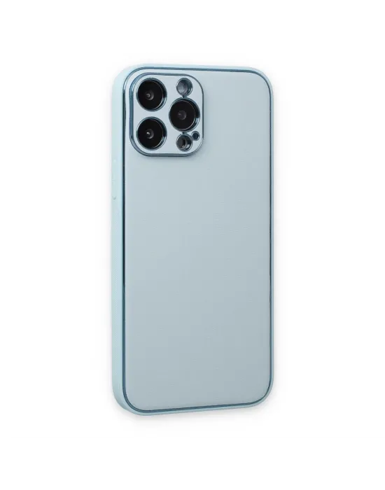 Apple İphone 14 Pro Kılıf Coco Deri Silikon Kapak - Sky Blue