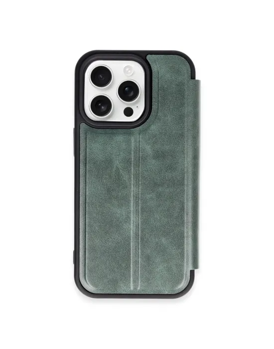Apple İphone 14 Pro Kılıf Flip Cover - Koyu Yeşil