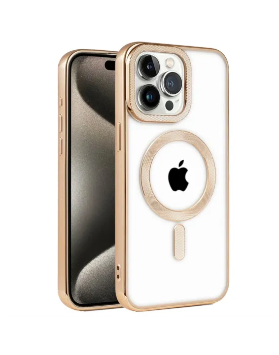 Apple İphone 14 Pro Kılıf Kronos Magsafe Kapak - Gold