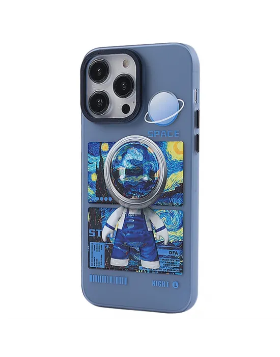 Apple İphone 14 Pro Kılıf Prada Desenli Kapak - Prada Mavi - 1