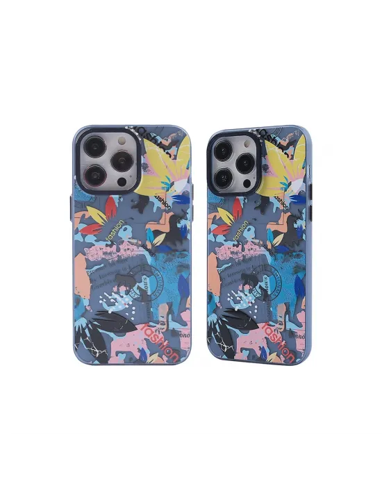 Apple İphone 14 Pro Kılıf Prada Desenli Kapak - Prada Pembe - 1