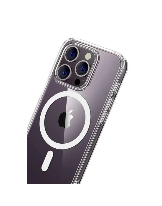 Apple İphone 14 Pro Max Combo Sert Şeffaf Magsafe Kapak - Şeffaf