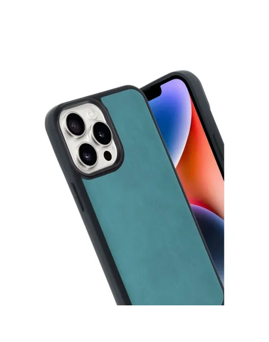 Apple İphone 14 Pro Max Kılıf Aras Deri Kapak - Açık Yeşil