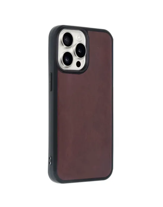 Apple İphone 14 Pro Max Kılıf Aras Deri Kapak - Bordo