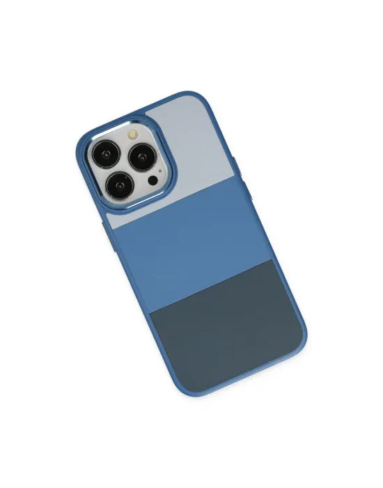 Apple İphone 14 Pro Max Kılıf King Kapak - Açık Mavi-lacivert