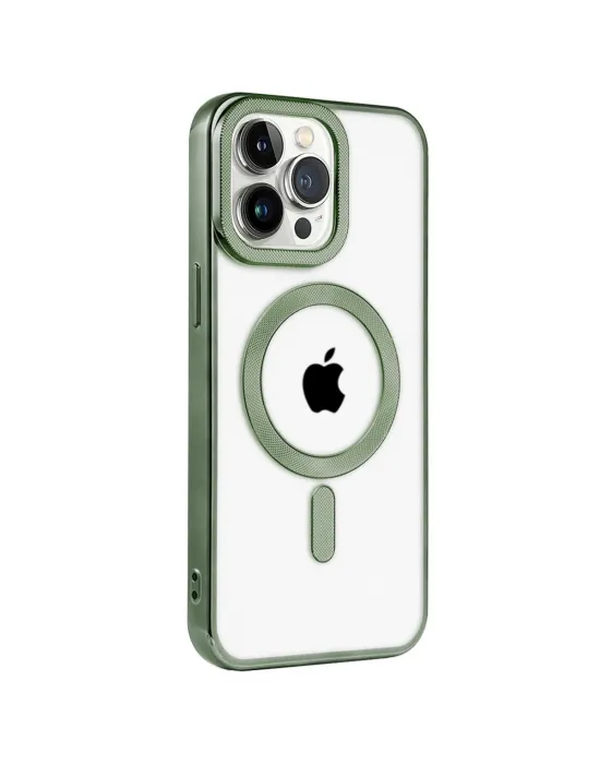 Apple İphone 14 Pro Max Kılıf Kronos Magsafe Kapak - Koyu Yeşil