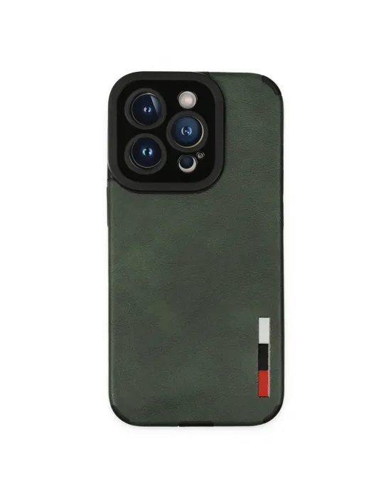 Apple İphone 14 Pro Max Kılıf Loop Deri Silikon - Yeşil