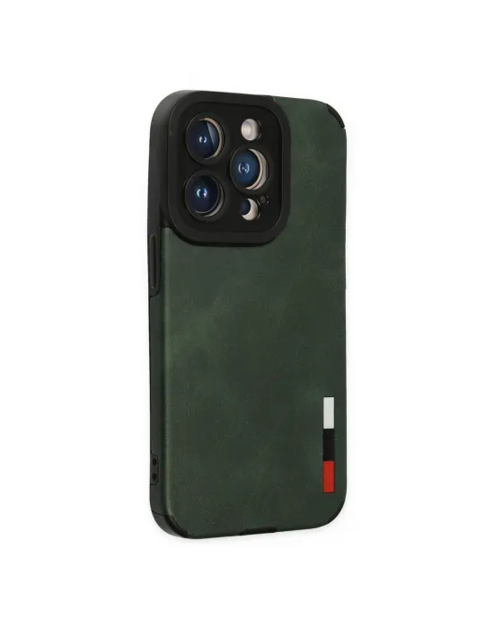 Apple İphone 14 Pro Max Kılıf Loop Deri Silikon - Yeşil