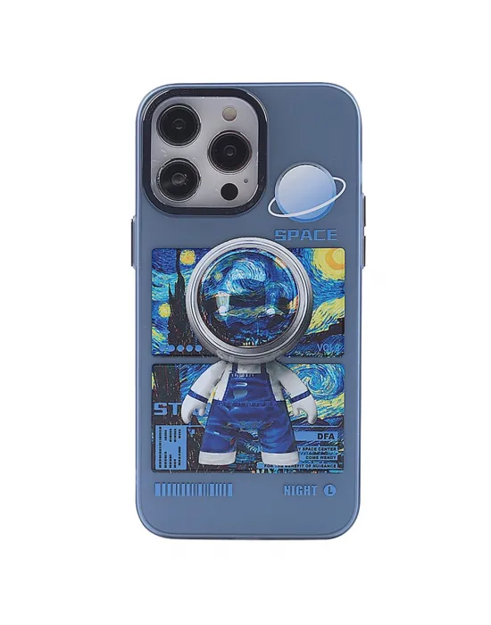 Apple İphone 14 Pro Max Kılıf Prada Desenli Kapak - Prada Mavi - 1