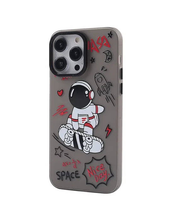 Apple İphone 14 Pro Max Kılıf Prada Desenli Kapak - Prada Siyah - 1