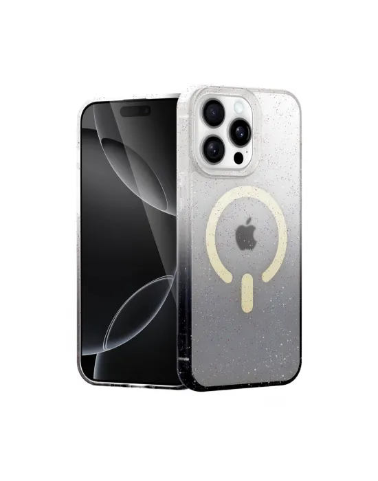 Apple İphone 14 Pro Pummel Shiny Magsafe Kapak - Siyah