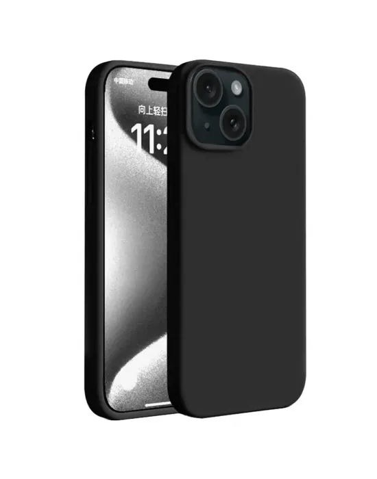 Apple İphone 15 Kılıf First Silikon - Siyah