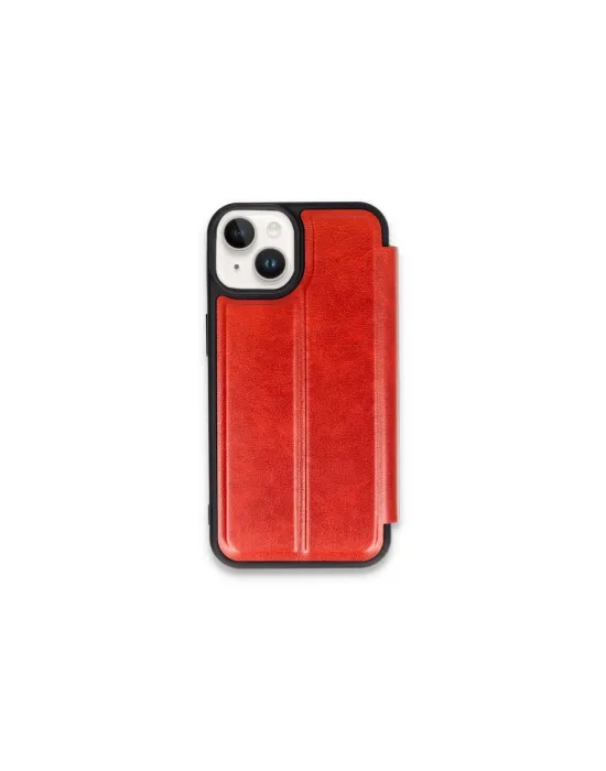 Apple İphone 15 Kılıf Flip Cover - Kırmızı