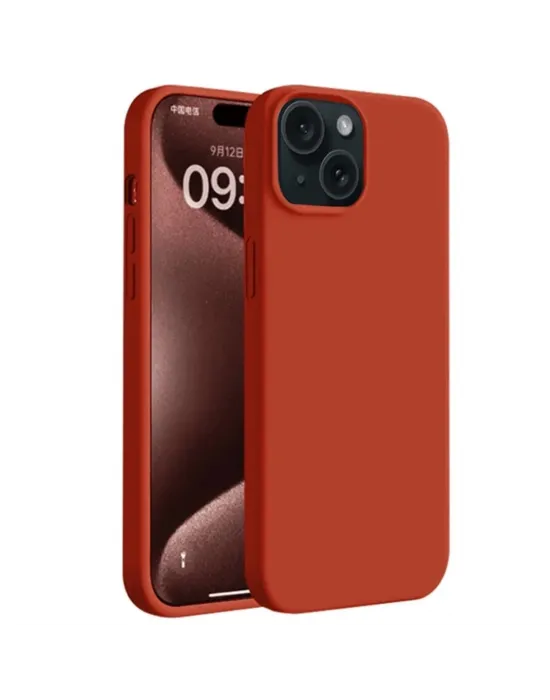 Apple İphone 15 Plus Kılıf First Silikon - Kırmızı