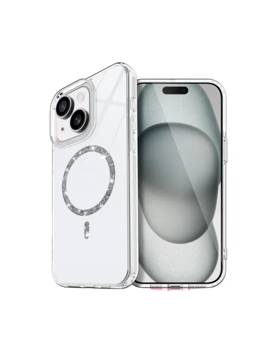 Apple İphone 15 Plus Live Diamond Magsafe Kapak - Şeffaf