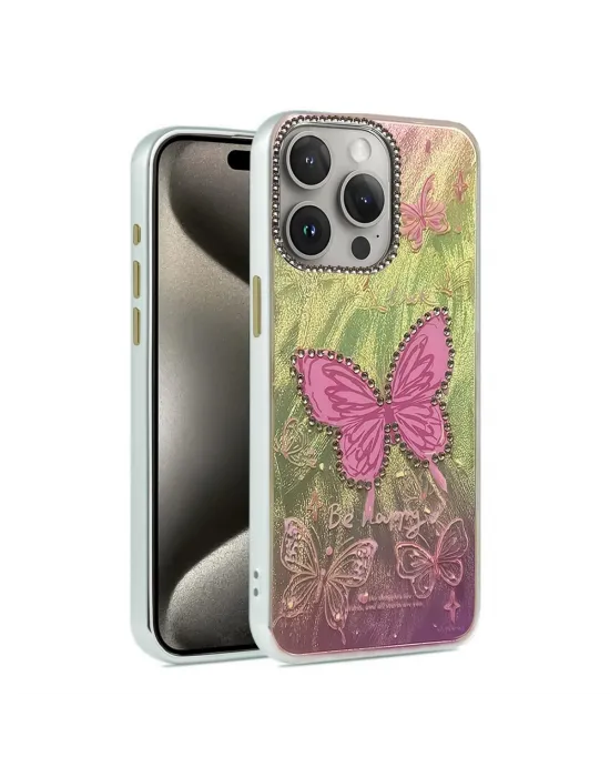 Apple İphone 15 Pro Kılıf Blade Aynalı Desenli Kapak - Desen 5