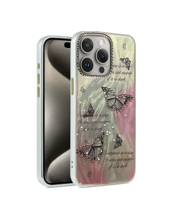 Apple İphone 15 Pro Kılıf Blade Aynalı Desenli Kapak - Desen 6