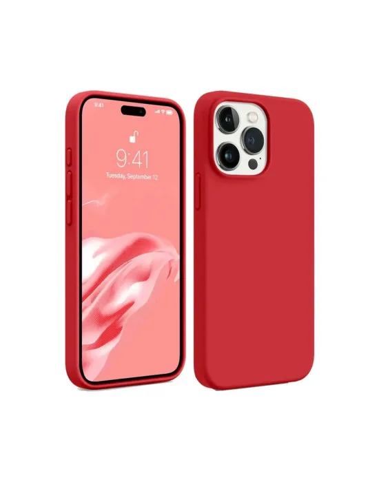 Apple İphone 15 Pro Kılıf First Silikon - Kırmızı