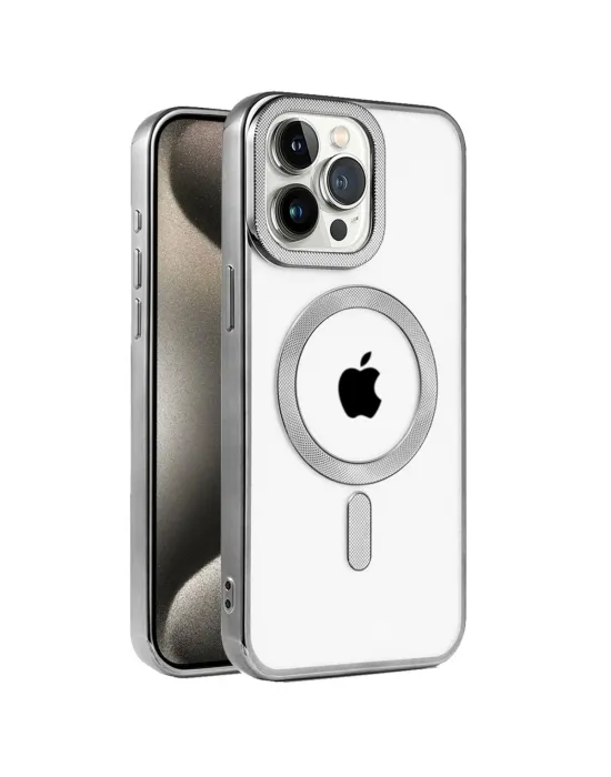 Apple İphone 15 Pro Kılıf Kronos Magsafe Kapak - Titanyum Gri