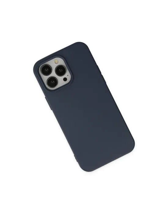 Apple İphone 15 Pro Kılıf Nano İçi Kadife Silikon - Lacivert