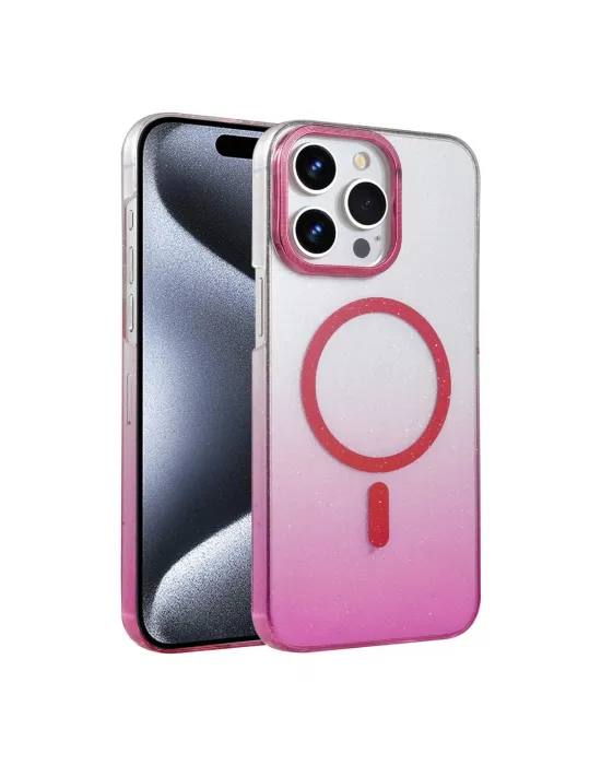 Apple İphone 15 Pro Max Glossy Magsafe Kapak - Pembe