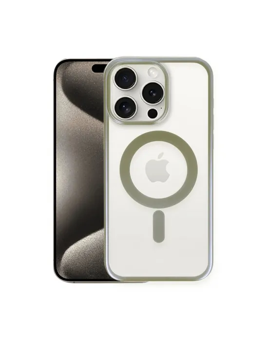 Apple İphone 15 Pro Max Kılıf Erozi Magsafe Kapak - Gri