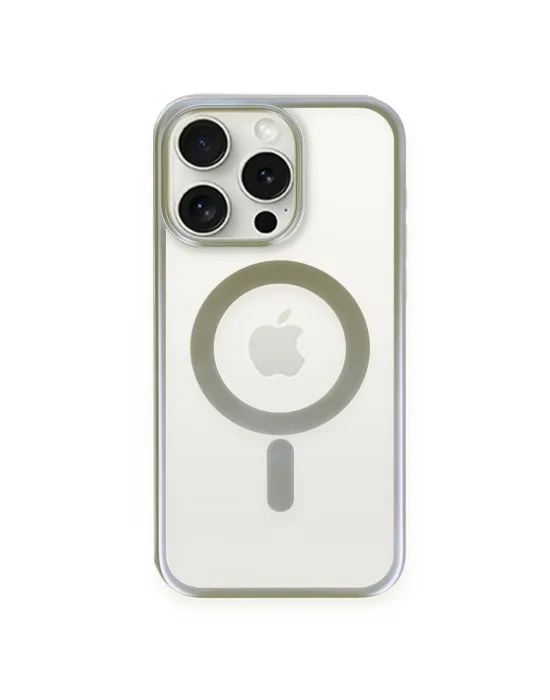 Apple İphone 15 Pro Max Kılıf Erozi Magsafe Kapak - Gri
