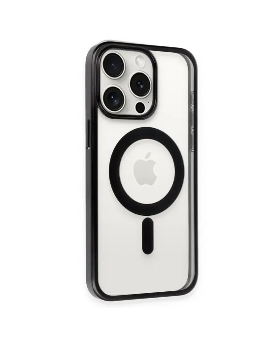 Apple İphone 15 Pro Max Kılıf Erozi Magsafe Kapak - Siyah